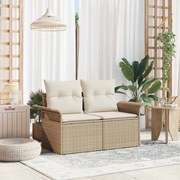 vidaXL Καναπές Κήπου Μπεζ 141 x 62 x 69 εκ. συνθετικό ρατάν