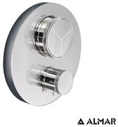 Εξωτερικό τμήμα Θερμοστατικού μίκτη εντοιχισμού 3 εξόδων "PUSH", ALMAR Chrome E176633-100