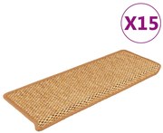 vidaXL Πατάκια Σκάλας Αυτοκόλ. 15 τεμ. Όψη Σιζάλ Πορτοκαλί 65x21x4 εκ.