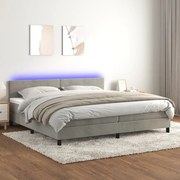 ΚΡΕΒΑΤΙ BOXSPRING ΜΕ ΣΤΡΩΜΑ &amp; LED ΑΝ.ΓΚΡΙ 200X200 ΕΚ. ΒΕΛΟΥΔΙΝΟ 3134303