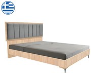 Intrahome Κρεβάτι διπλό Monacol Intrahome σε φυσική με ανθρακί απόχρωση 160x200εκ | SKU: INTRAPA-473111116