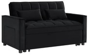 Καναπές Κρεβάτι TEMPO Μαύρο Ύφασμα Velure 137x98x77cm