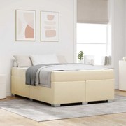 vidaXL Σκελετός Κρεβατιού Κρεμ 140 x 200 cm ύφασμα