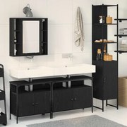 vidaXL Σετ Ντουλαπιών Μπάνιου 4 pcs Μαύρη δρυς 33 x 33 x 185.5 εκ