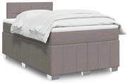 Κρεβάτι Boxspring με Στρώμα Taupe 120x200 εκ. Υφασμάτινο