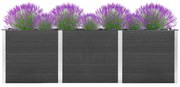 vidaXL Ζαρντινιέρα Υπερυψωμένη Γκρι 300 x 100 x 91 εκ. από WPC