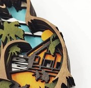 Σετ των 3 Intra απο ξύλο plywood 3mm-4mm πάχος Χριστουγεννιάτικο Στολίδι 2 Ξύλινα Ζώα Δίασταση 8x8 cm INTRAFABR-51489080