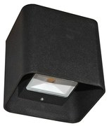 Adeleq Led Φωτιστικό Επίτοιχο Αλουμινίου Κύβος Διπλής Κατεύθυνσης 2x3W 3000K Μαύρο 3-691811