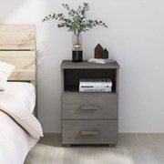 Κομοδίνο HAMAR Ανοιχτό Γκρι 40 x 35 x 62 εκ. Μασίφ Ξύλο Πεύκου 340415