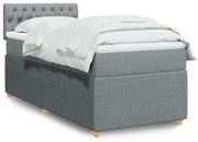 ΚΡΕΒΑΤΙ BOXSPRING ΜΕ ΣΤΡΩΜΑ ΑΝΟΙΧΤΟ ΓΚΡΙ 90X190 ΕΚ. ΥΦΑΣΜΑΤΙΝΟ 3289618