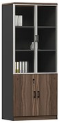Βιβλιοθήκη ADVANCE Καρυδί/Γκρι Μελαμίνη 80x40x200cm