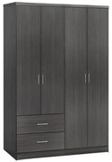 Ντουλάπα 4φυλλη Blakely Με 2 Συρτάρια Zebrano 120x42,5x180,5εκ.