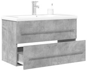 vidaXL Σετ Επίπλων Μπάνιου 2 Τεμαχίων Γκρι Σκυροδέματος από Επεξ. Ξύλο