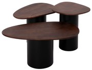 ΤΡΑΠΕΖΙA ΣΑΛΟΝΙΟΥ 3ΤΜΧ PEBBLES HM18004 MANGO TOP-ΜΕΤΑΛΛΙΚΕΣ ΜΑΥΡΕΣ ΒΑΣΕΙΣ (1 Τεμμάχια)