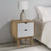 vidaXL Κομοδίνο OTTA Καφέ / Λευκό 46x39,5x57 εκ. από Μασίφ Ξύλο Πεύκου