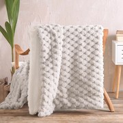 Κουβέρτα Καναπέ Bella Beige Ρυθμός 130x 180 130x180cm Οικολογική Γούνα