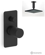 Eurorama Black Matt Ανακλινόμενη Κεφαλή 20x20εκ +Μίκτης εντοιχισμού 2 εξόδων 167030SL-400