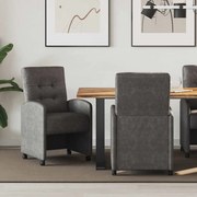 vidaXL Καρέκλες Φαγητού με Ρόδες 2 pcs Μαύρο 57 x 67 x 98 εκ