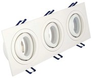 Σποτ Χωνευτό Τριπλό VK/03014G/3/W 25,5x9,3x2,8cm 3xGU10 35W White VKLed Ορθογώνιο