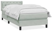 vidaXL Box Spring κρεβάτι με στρώμα ανοιχτό γκρι 80x220 cm Βελούδινο