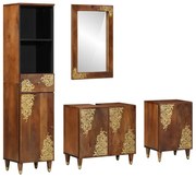 vidaXL Σετ Επίπλων Μπάνιου Επιτοίχιο 4 pcs Καφέ 62 x 33 x 58 εκ.