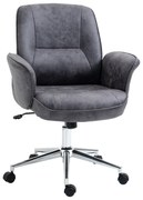 Καρέκλα γραφείου Vinsetto, καρέκλα γραφείου, ρυθμιζόμενο ύψος, λειτουργία ανάκλισης, περιστρεφόμενη, ατσάλι, σκούρο γκρι, 67 x 69 x 102cm