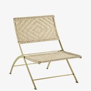 Καρέκλα LOUNGE CHAIR W MACRAME Γιούτα / Μέταλλο Φυσικό / Αντικέ Brass  Madam Stoltz