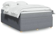 vidaXL Κρεβάτι Boxspring με Στρώμα Ανοιχτό Γκρι 140x200 εκ. Υφασμάτινο