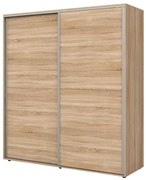 Συρόμενη Ντουλάπα Δίφυλλη White 180x200x61cm Oak Sonoma - GRA415