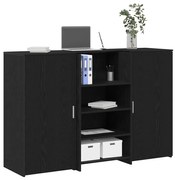 vidaXL Γραφείο υποδοχής Μαύρο Δρυς 155x50x103,5 εκ. Επεξεργασμένο Ξύλο