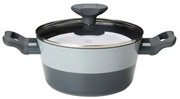 Κατσαρόλα με γυάλινο καπάκι Tasty 678536, Ø20 cm, 2.5 l, Μαλακά χερούλια, Αλουμίνιο, Αντικολλητική επίστρωση, Γκρι
