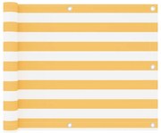 vidaXL Διαχωριστικό Βεράντας Λευκό/Κίτρινο 75 x 600 εκ. Ύφασμα Oxford