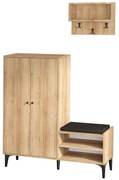 Έπιπλο Εισόδου Jess 393MRD1212 120x35x137cm Oak Πλαστικό,Μοριοσανίδα