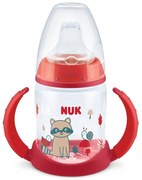 Μπιμπερό Εκπαίδευσης Με Λαβές First Choice Plus 10743943 Temperature Control 150ml 6-18 Μηνών Red Nuk 150ml Polypropylene