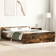 vidaXL Πλαίσιο Κρεβατιού με Κεφαλάρι/Ποδαρικό Καπν. Δρυς 150x200 εκ.