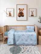 Βρεφικό Σετ Σεντόνια BEARLY Σετ σεντόνια κούνιας: 120 x 170 + 1 μαξιλαροθήκη 30 x 40 εκ.