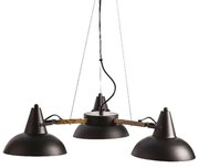 Φωτιστικό Οροφής Τρίφωτο Aca Solon KS2025P3BK Black/Wood