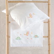 Σεντόνια Βρεφικά Cool Dinos (Σετ 3τμχ) Multi Ρυθμός Κούνιας 105x160cm 100% Βαμβάκι
