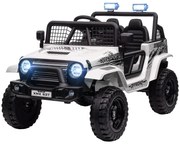 AIYAPLAY Ηλεκτρικό αυτοκίνητο για παιδιά με ανάρτηση, τηλεχειριζόμενο, φώτα LED, κόρνα, κινητήρες 12V, από πλαστικό και μέταλλο, Λευκό