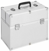 vidaXL Βαλίτσα Μακιγιάζ Ασημί 38x23x34 εκ. Αλουμινίου