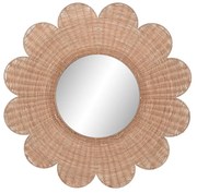 Τοίχο καθρέφτη Home ESPRIT Καφέ Φυσικό Τροπικό 98 x 1 x 98 cm