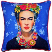 Μαξ. Frida Μπλε 45x45εκ. Κεντημένο βαμβακερό