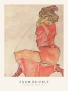 Αναπαραγωγή The Lady in Red (Special Edition Female Portrait) - Egon Schiele