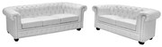ΣΕΤ ΣΑΛΟΝΙ 2/ΘΕΣΙΟ & 3/ΘΕΣΙΟ CHESTERFIELD ΛΕΥΚΟ ΜΑΤ