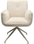 Καρέκλα Περιστρεφόμενη Hilla Ύφασμα Λευκό 62,5x63,5x85 εκ. - Λευκό