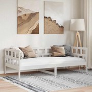 vidaXL Καναπές Κρεβάτι Λευκός 90 x 200 εκ. από Μασίφ Ξύλο Πεύκου