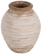 Διακοσμητικό Βάζο Pydna σε Antique Λευκό Μπεζ Χρώμα Φ25x30 Υ Εκ.