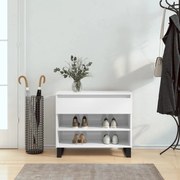 vidaXL Παπουτσοθήκη Γυαλιστερή Λευκή 70x36x60 εκ. Επεξεργασμένο Ξύλο
