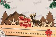 Σετ των 2 Intra απο ξύλο plywood 3mm-4mm πάχος - Countdown Advent Calendar Cut Laser Δίασταση 30x20 cm INTRAFABR-108028253