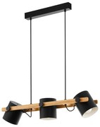 Φωτιστικό Κρεμαστό Eglo 43517 HORNWOOD Μαύρο Ματ (Black Mat)|Μπεζ/Κρεμ (Beige/Creme)